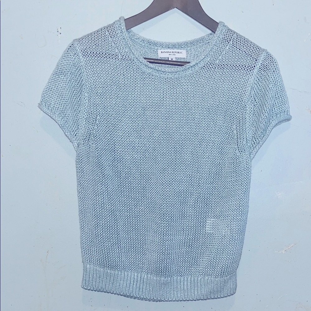 Banana Republic Light Blue Knit Blouse
